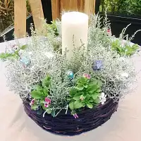 Paniers ronds en osier pour art floral - lot de 2