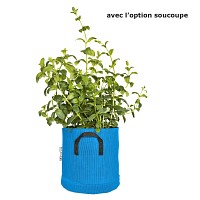 Pot de fleur extérieur en textile recyclé 20cm - Bleu