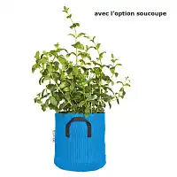 Pot de fleur extérieur en textile recyclé 20cm - Bleu