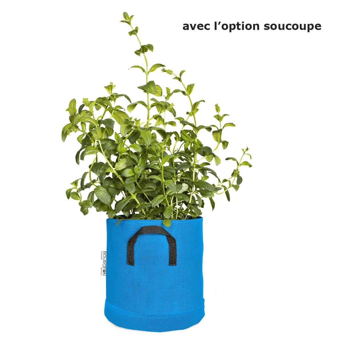 pot soucoupe bleu 20cm