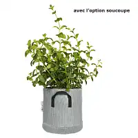 Pot de fleur extérieur en textile recyclé 20cm - Gris
