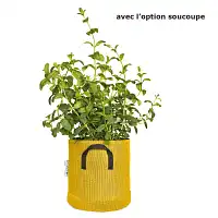 Pot de fleur extérieur en textile recyclé 20cm - Jaune