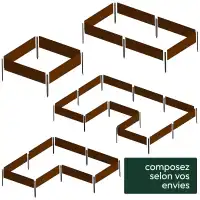 Carré potager modulable en acier H. 25cm