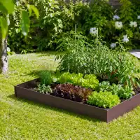 Kit potager carré en acier L.100 x l.100 x H.25cm - Gris