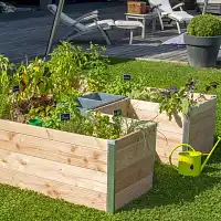 Potager en trou de serrure, keyhole garden en bois