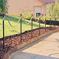 Cloture décorative en corde avec piquet en acier