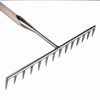 Râteau pour gravier 14 dents inox manche bois Sneeboer