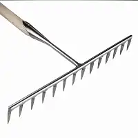 Râteau pour gravier 14 dents inox manche bois Sneeboer