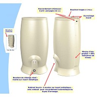 Récupérateur eau de pluie 1000L - Beige