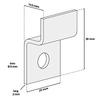 2 pattes de fixation pour panneau en métal - Mur