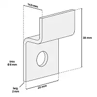2 pattes de fixation pour panneau en métal - Mur  2 pattes de fixation pour panneau en métal - Mur