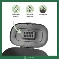 Poubelle à compost anti odeur pour cuisine 10L avec filtre charbon, Gris anthracite - L.31,5 x l.22 x H.25cm