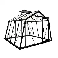 Serre de Jardin Prestige 9.12m2 paroi oblique S104H - Noir RAL9005