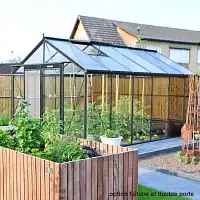 Serre et abri de jardin COMBO 13.62m2 ACD - R306-2 Aluminium noir