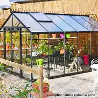 Serre et abri de jardin COMBO 13.62m2 ACD - R306-2 Aluminium noir