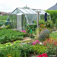 Serre de Jardin Prestige 13.62m2 paroi oblique S106H - Aluminium