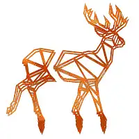 Silhouette cerf origami en acier corten H. 190 cm