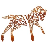 Silhouette cheval origami en acier corten H. 186 cm