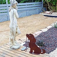 Silhouette Chien - déco de jardin en métal