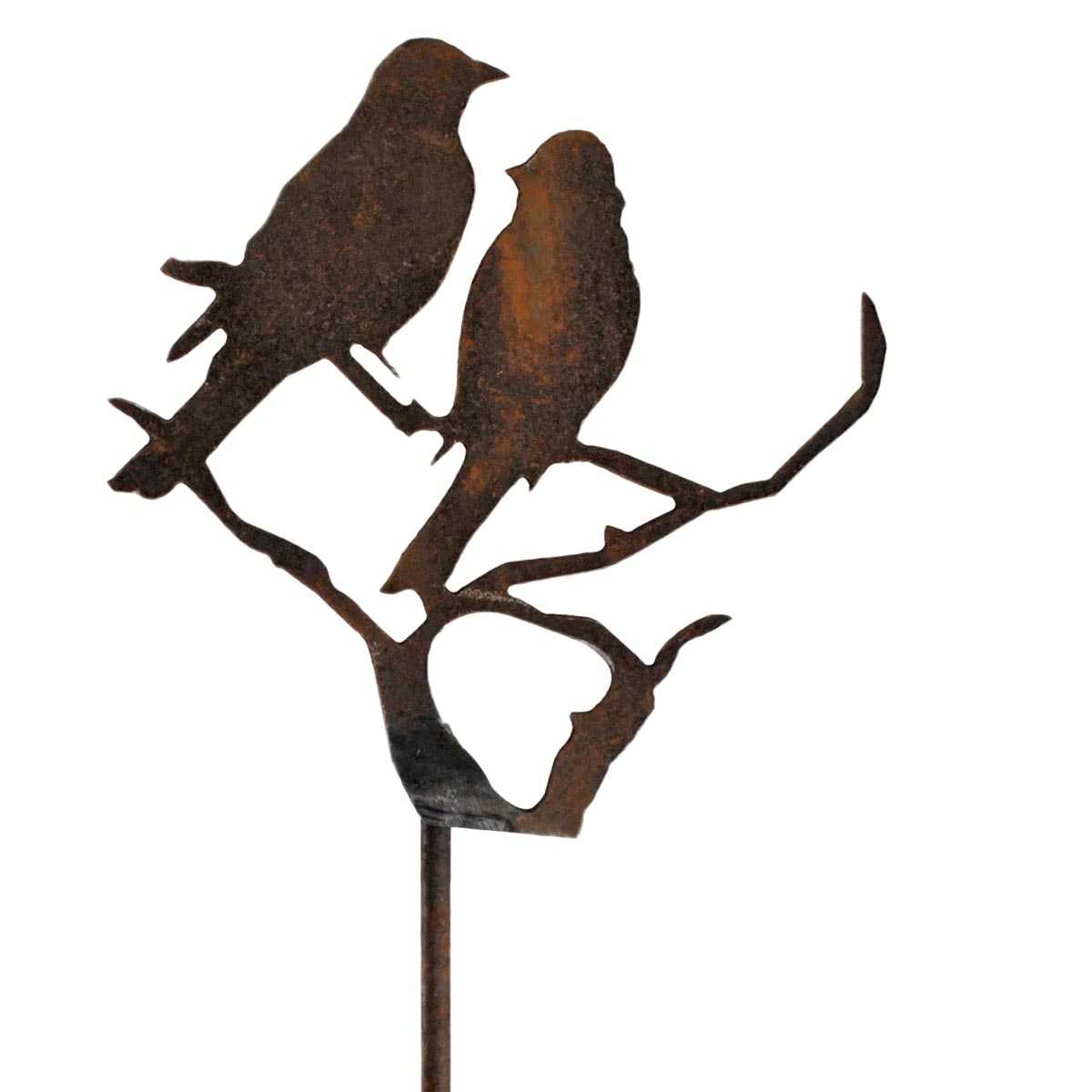 Décor oiseaux du jardin en métal découpé , acier noir ou rouillé .Création  artistenature.fr