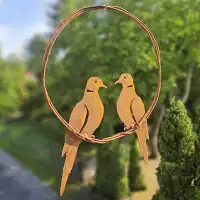 Silhouette tourterelles - déco de jardin en métal diam. 25cm  Silhouette tourterelles - déco de jardin en métal diam. 25cm
