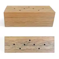 Support pour fleurs séchées en bois, fabrication artisanale - L.12 x l.4 x H.4cm - Noyer du Jura