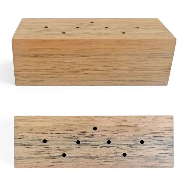 socle bois fleurs sechees noyer
