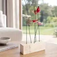 Support pour fleurs séchées en bois, fabrication artisanale - L.12 x l.4 x H.4cm - Érable