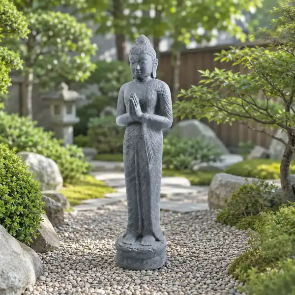 statue bouddha debout jardin
