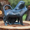 Statue couple de chats en bronze H. 30cm