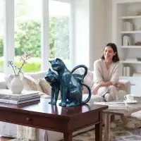 Statue couple de chats en bronze H.30cm