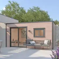 Studio de jardin en bois 15m2 - Bois Douglas 55mm et toiture Bac acier, fabrication française L.5 x l.2,9 x H.2,58m