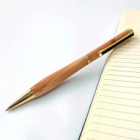 Stylo à bille en bois artisanal, encre noire