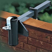 Support parasol balcon - Pour muret ou rambarde large