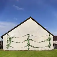 Cloture décorative en corde avec piquet en acier