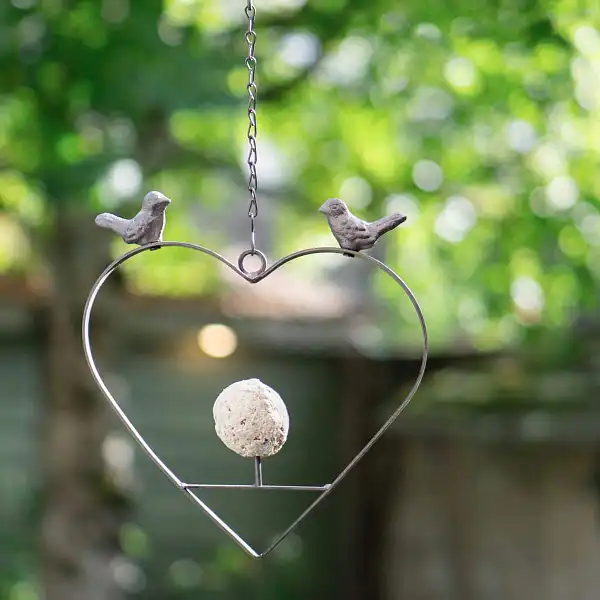 suspension cœur boule graisse jardin