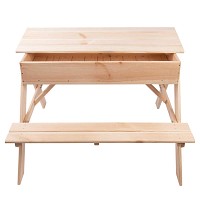 Table de pique-nique en bois avec bac à sable