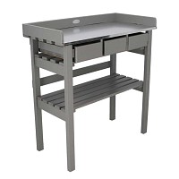 Table de jardinage en bois FSC et zinc - Gris - L.76 x l.38 x H.80 cm
