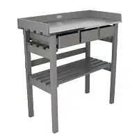 Table de jardinage en bois FSC et zinc - Gris - L.76 x l.38 x H.80 cm  Table de jardinage en bois FSC et zinc - Gris - L.76 x l.38 x H.80 cm