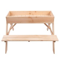 Table de pique-nique en bois avec bac à sable