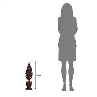 Déco de jardin en métal rouillé - cyprès en pot H. 55 cm