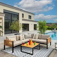 Tapis d'extérieur réversible Jacquard AGADIR- L.240 x l.160 cm