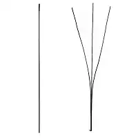 Tige en métal 3 brins noir 126cm  Tige en métal 3 brins noir 126cm