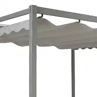 Pergola aluminium avec toile rétractable - L.3m x l.3m x H.2,2m - Beige ou Gris