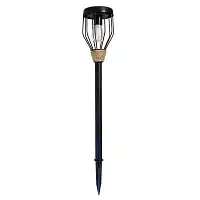 Torche solaire en métal et corde - Eclairage pour jardin - D.10,5 x H.67 cm