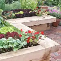 Traverse paysagère en bois de chêne 120x20x10cm