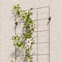 Tuteur treillage rectangle rosier et grimpante - acier - marron - L. 150 x l. 45 cm