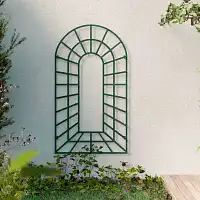 Treillage trompe l'oeil en bois vert - Larg. 1m x haut. 1.8m  Treillage trompe l'oeil en bois vert - Larg. 1m x haut. 1.8m