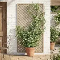 Treillage en bois L.2m x l.1m - vert- panneau rectangle, maille losange 47mm