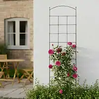Treillis mural pour plante grimpante - grille ogive avec boule - H.170 x l.45 cm